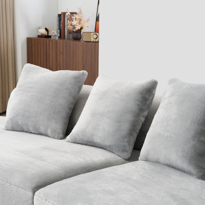 Modern Curved Sofa With Pillows