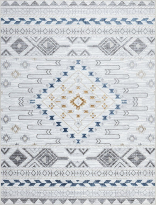 Legacy - 5'3" X 7' Polypropylene Area Rug - Multi / White