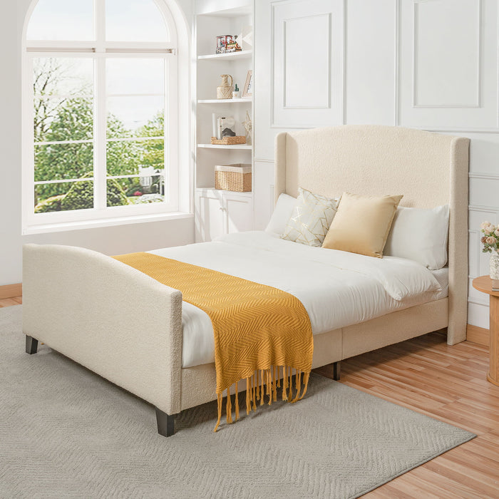 Platform Bed Frame With Tall Headboard And High Footboard