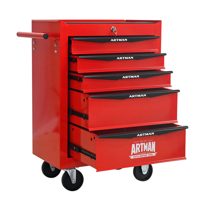 Rolling Metal Tool Chest With Drawers, Steel Storage Cabinet With Ball Bearing Slides