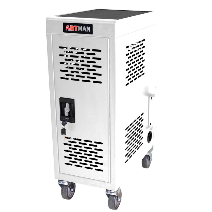 16 Bay Mobile School Charging Cart Station For Chromebook, Tablet And Laptop Computer With Power Strip Included