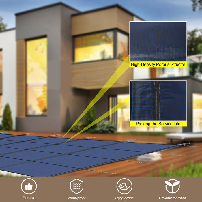 Inground Rectangle Winter Safety Pool Cover, Solid Safety