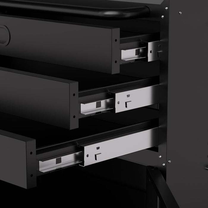 Rolling Tool Cabinet Heavy Duty Garage Storage With Lockable Doors & Drawers