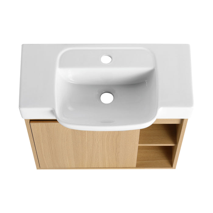 Wall Mounted Bathroom Vanity With Sink & Soft Close Door