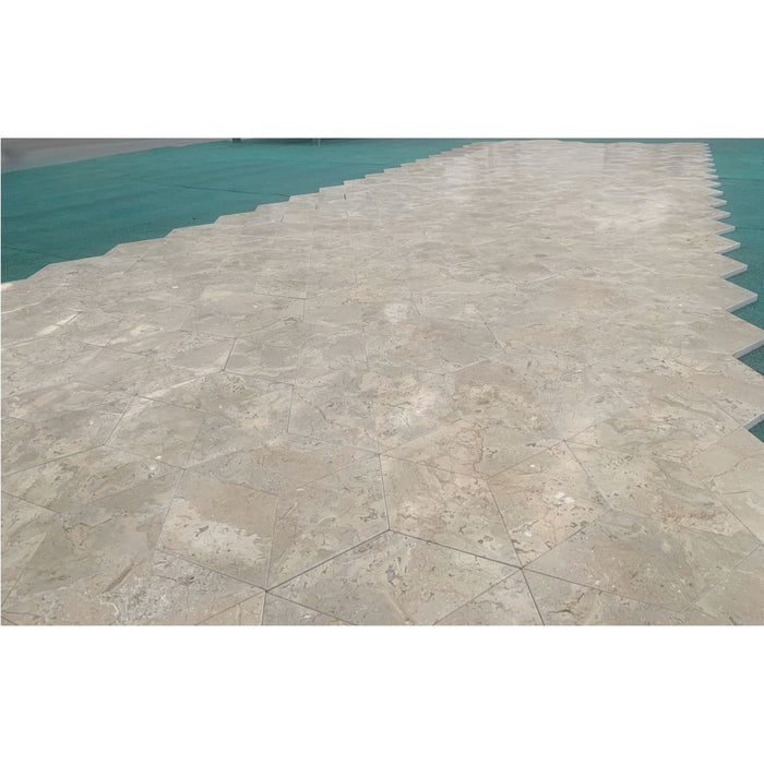 Hexagon Natural Marble Polished Tile For Wall And Floor (Set of 12)
