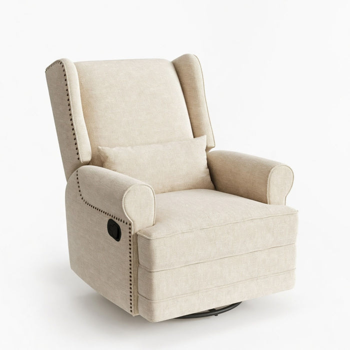 Extra Wide Swivel Recliner Glider Chair With Footrest