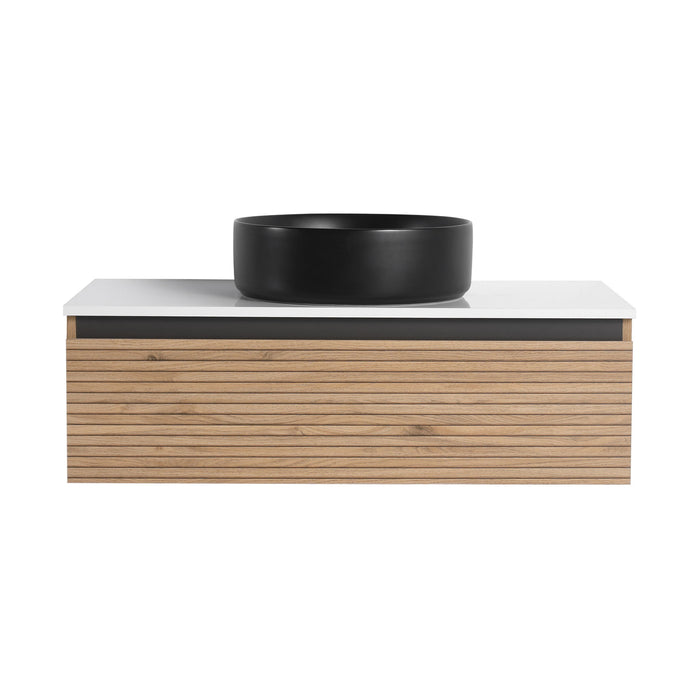 Wall Mounted Bathroom Vanity With Art Sink & 1 Soft Close Drawer