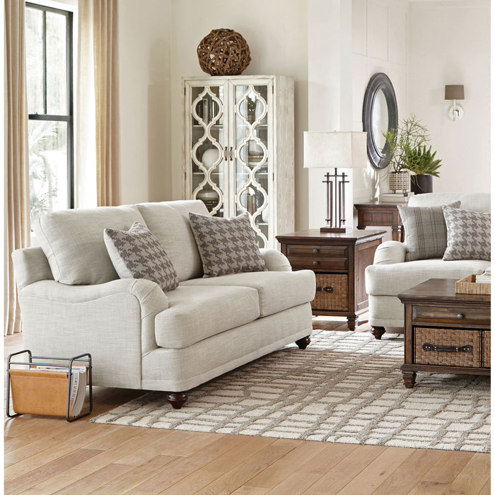 Brewster - Upholstered Loveseat With English Arms - Light Gray