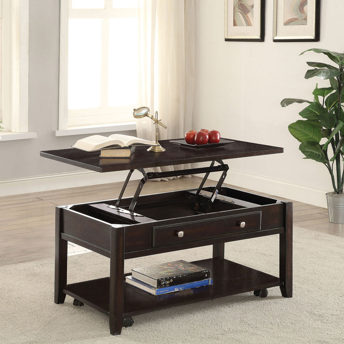 Narona - Rectangular Lift Top Coffee Table With Hidden Storage - Walnut