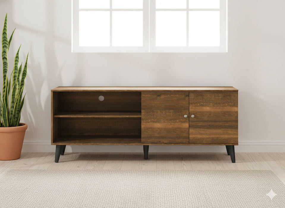 Amidon - TV Stand, With 2 Storage Shelves And 1 Cabinet