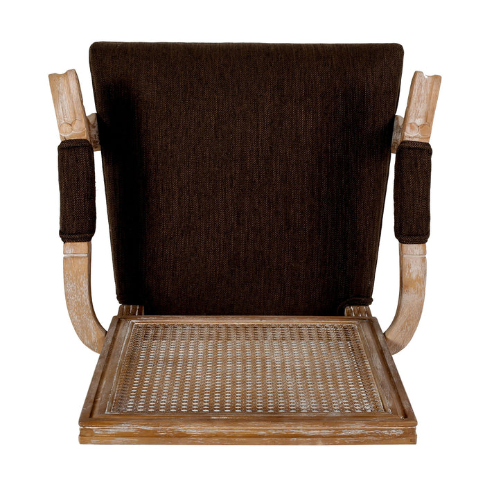 Upholstered Dining Chair With Cane Backrest