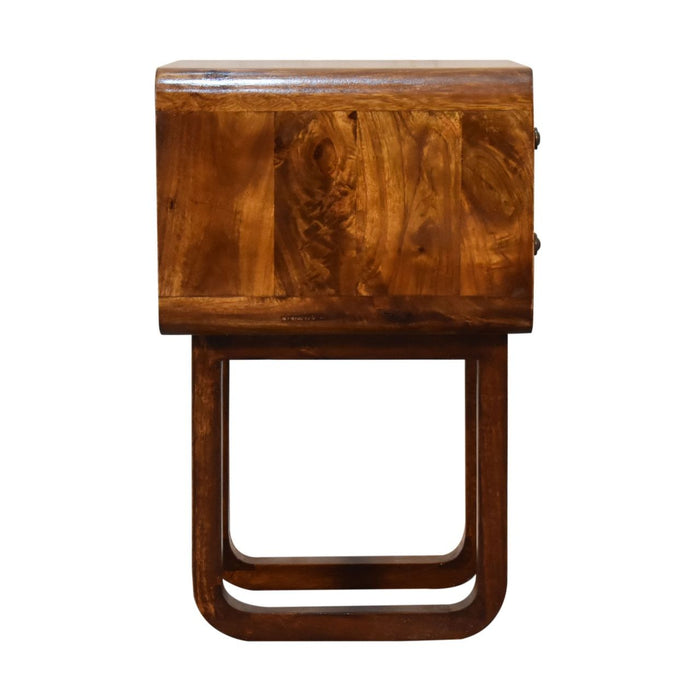 U Curved Nightstand - Brown