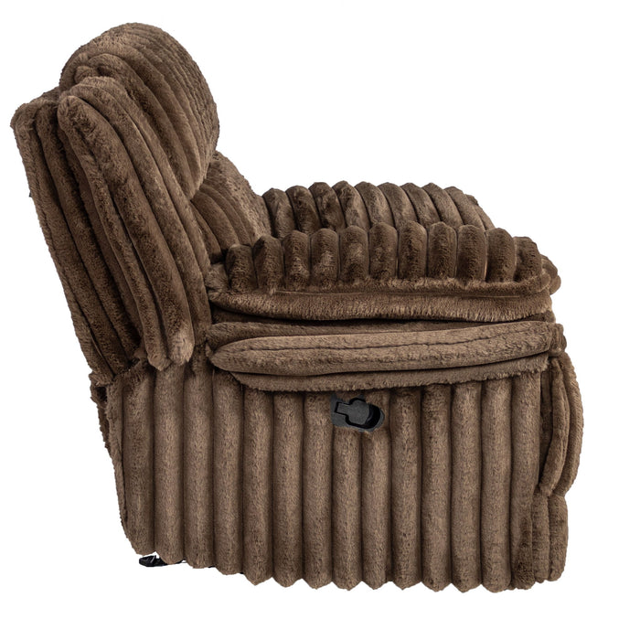 Contemporary Manual Motion Glider Recliner Chair With Padded Armrests And Smooth Rocking Function