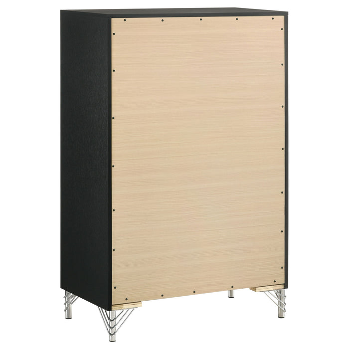 Malcolm - 5 Drawer Bedroom Chest - Black