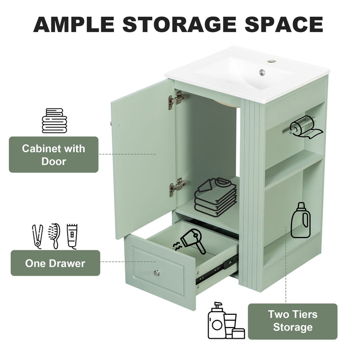 Modern Freestanding Bathroom Vanity With Sink, Soft-Close Drawer, Towel Bar