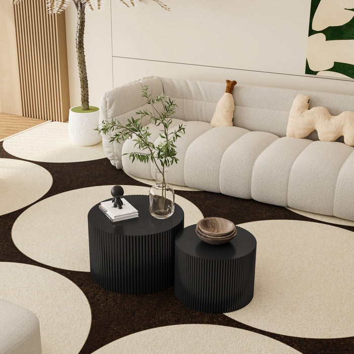 Wave Stripe Nesting Coffee Table (Set of 2)