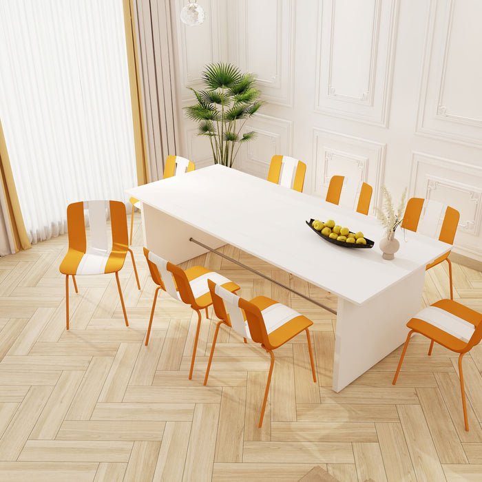 Modern Striped Blocking Single Chairs, Waterproof And Fade Resistant (Set of 4)