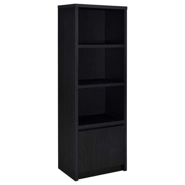 Sloat - 3 Shelf Media Tower With Cabinet Storage - Black