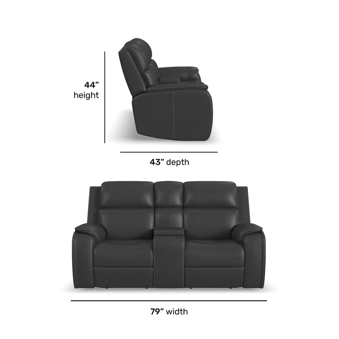 Ziggy - Power Reclining Loveseat With Console, Power Headrest, Lumbar, Heat & Massage