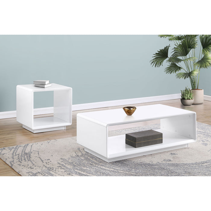 Fletcher - 2 Piece Coffee And End Table Set - Gloss White