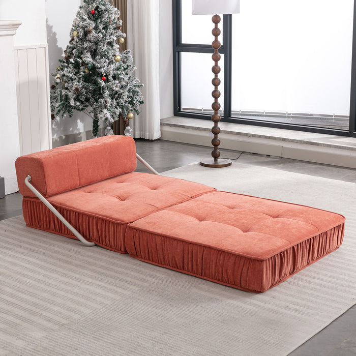 Folding Sofa With Removable Back Cushion, Convertible Futon Sleeper Chair