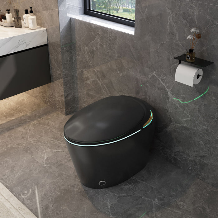 Unique Smart Toile With Built In Bidet, Auto Open / Close Seat, Foot Sensor, LED Display, Night Light, Warm Water & Dryer Ceramic