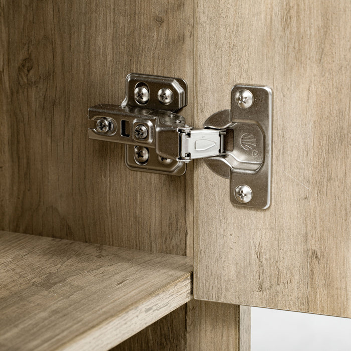 Bathroom Vanity Cabinet With Sink, Sliding Drawer, Soft Closing Door, Open Shelf - Natural Wood