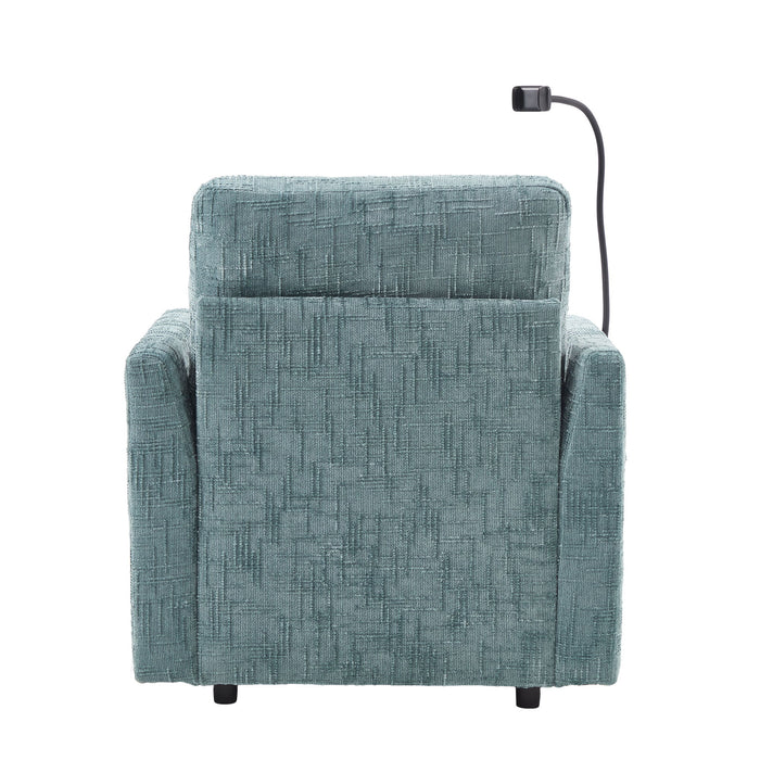 Multifunctional Chenille Recliner Sofa With Storage And Phone Bracket