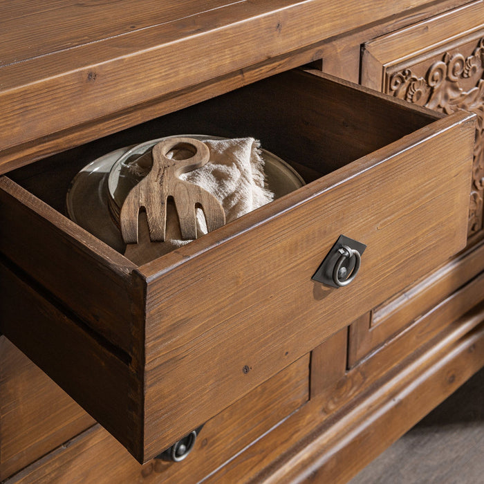 Amita - 3 Drawer 4 Door Cabinet - Brown