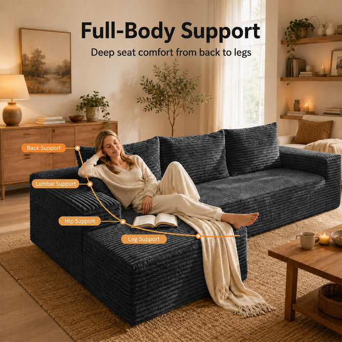 Modern L-Shaped Sectional Sofa With Left Facing Chaise