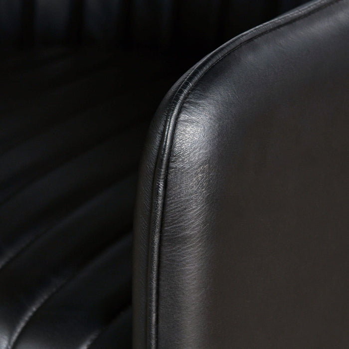 Leon - Leather Dining Chair - Midnight Raven