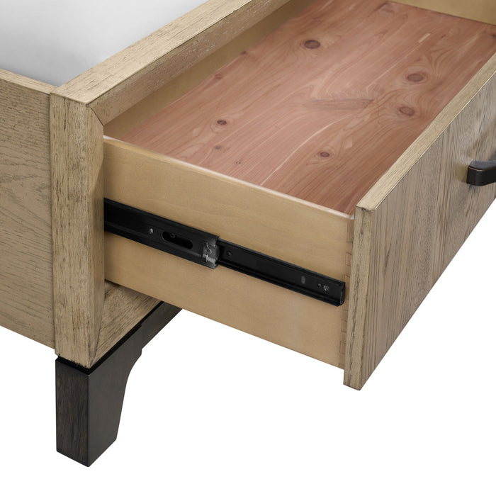 Sutton Place - King Storage Bed With Two-Tone Finish And Two Cedar-Lined Footboard Drawers - Caramel And Cocoa