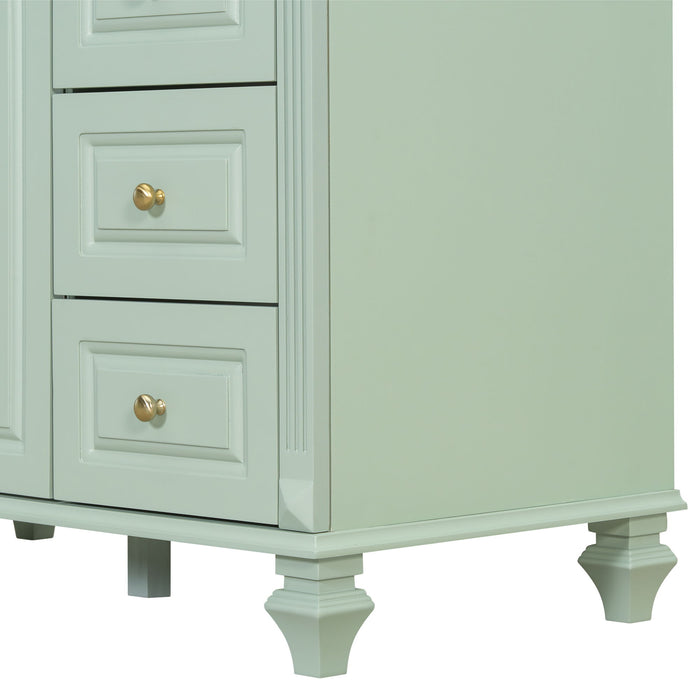Modern Bathroom Vanity With Sink, 3 Drawers & 2 Doors