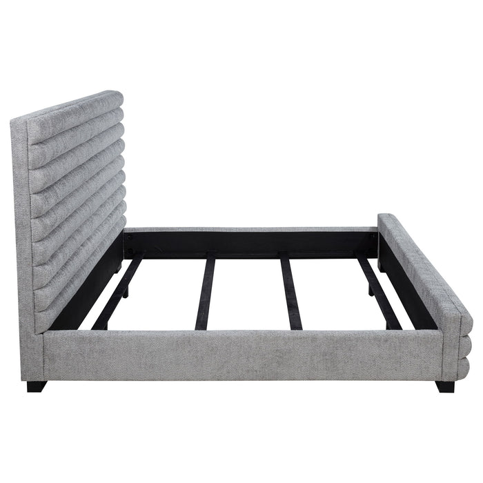 Fandango - Eastern Bed With Rolled Tufting - Gray