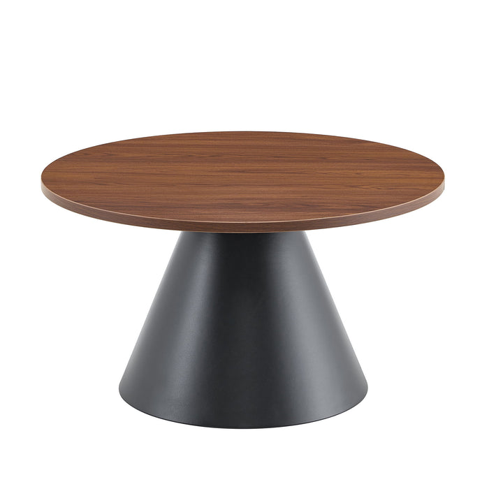 Nesting Coffee Table, Adjustable Foot Pads For Living Room (Set of 2) - Walnut / Black
