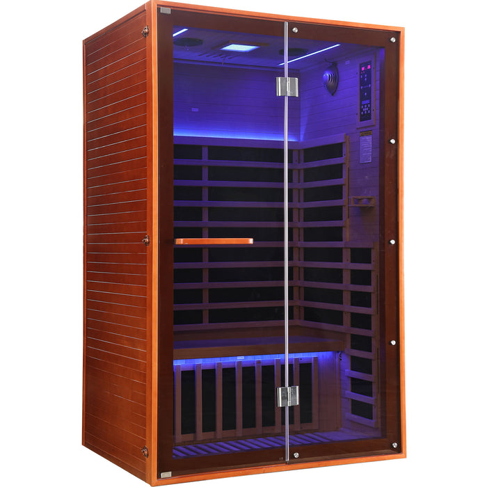 Double Sauna Room With Carbon Heating Plates - American White Oak