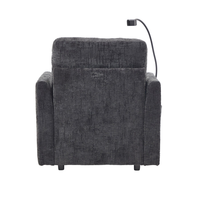 Multifunctional Chenille Recliner Sofa With Storage And Phone Bracket