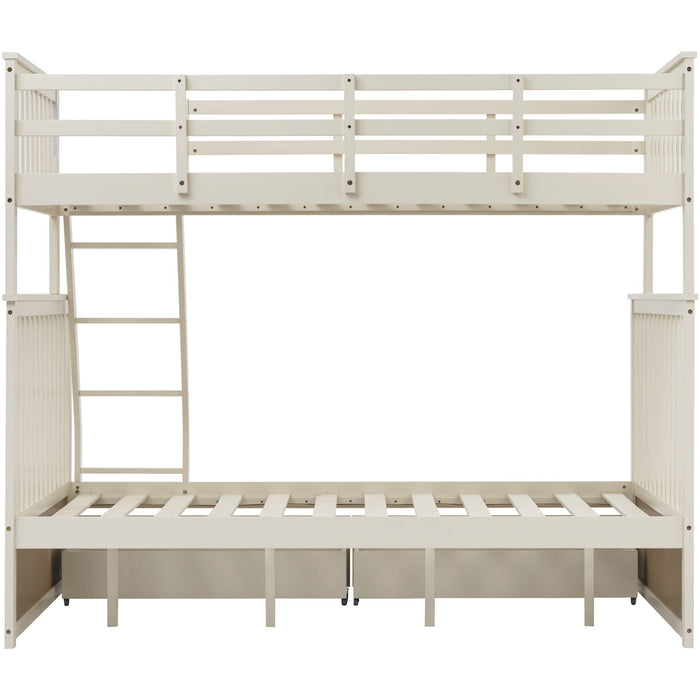 Bunk Bed With Ladder, And Safety Guard Rails
