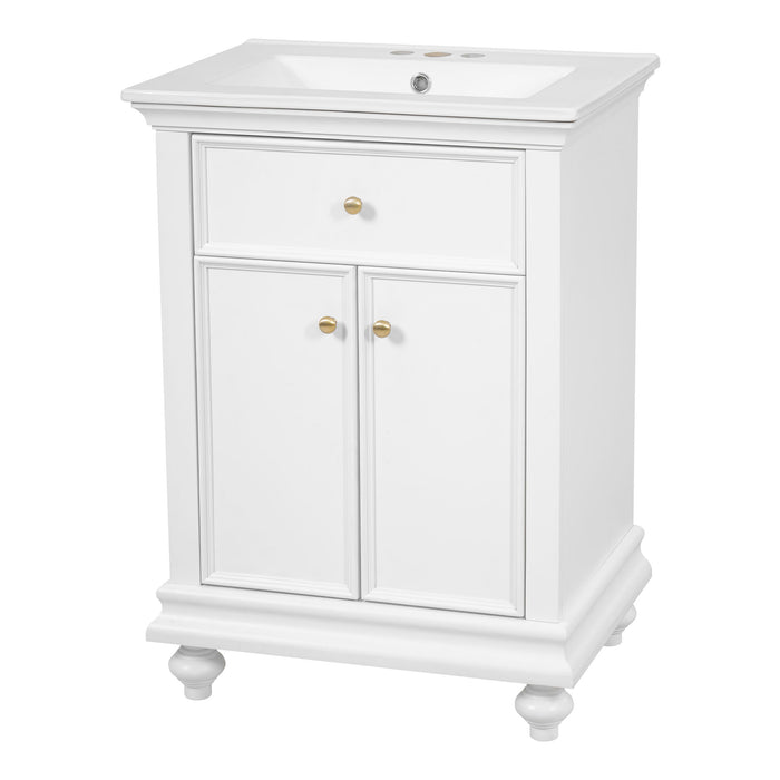 Modern Bathroom Vanity With Tip-Out Drawer And Soft-Close Hinges