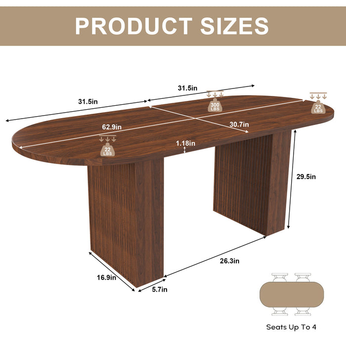 Modern Farmhouse Oval Dining Table With Slim Base