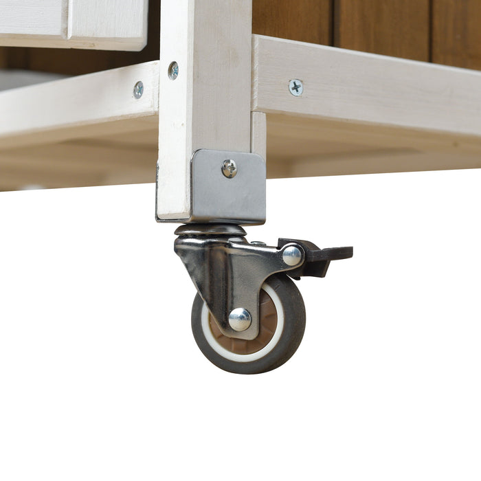 Foldable Outdoor Kitchen Island With Storage Cabinet