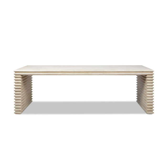 Veda - Geometric Waterfall Dining Table - White