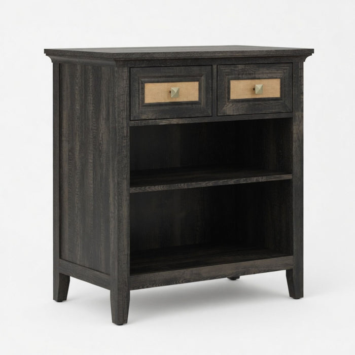 Storage Cabinet With 2 Drawers And 2 Shelves - Coffee