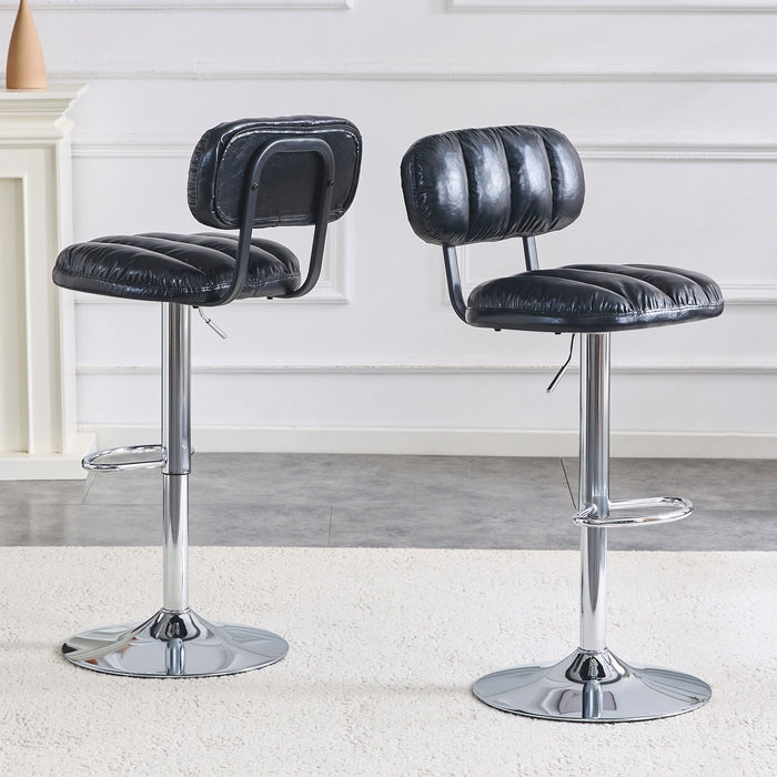 Adjustable Height Bar Stools With Footrest For Kitchen Island (Set of 2)