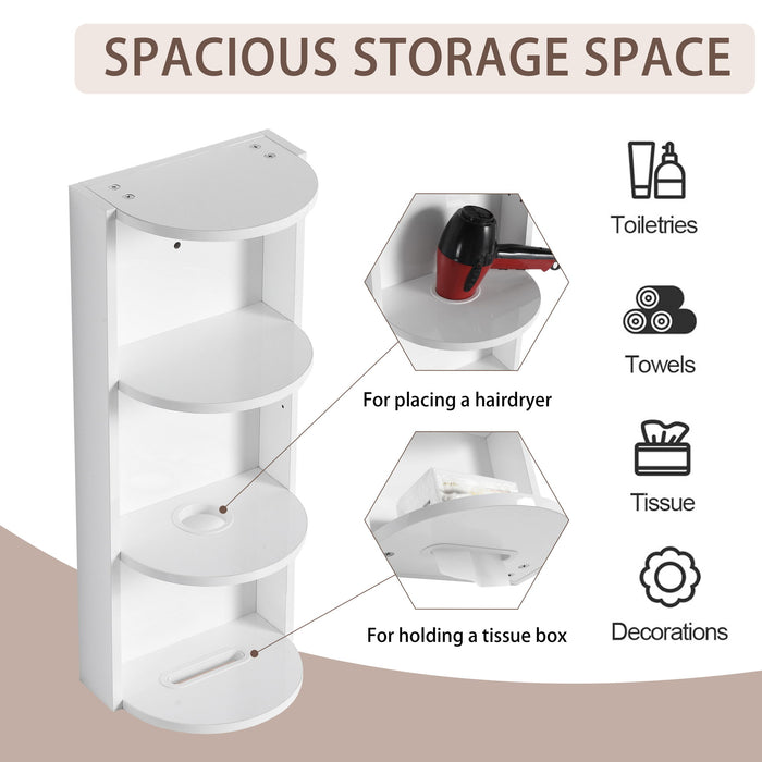 Bathroom Wall Mounted Storage Rack With Float Mounting Design