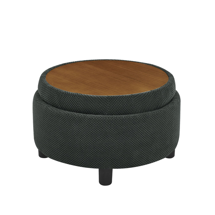 Storage Round Footstool Table Ottoman