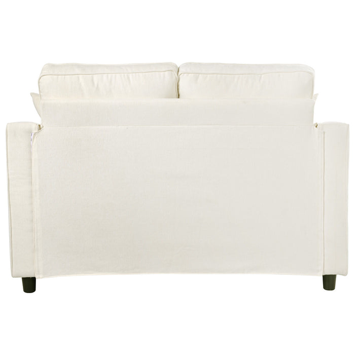 Modern Chaise Lounge Upholstered Sofa Couch With Tufted Seat And Detachable Pillows For Living Room