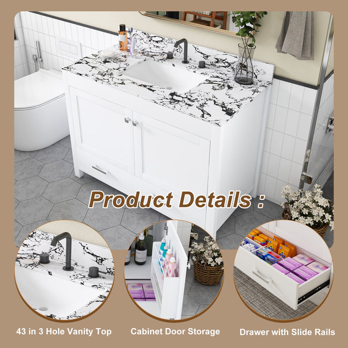 Bathroom Vanity With Storage - White