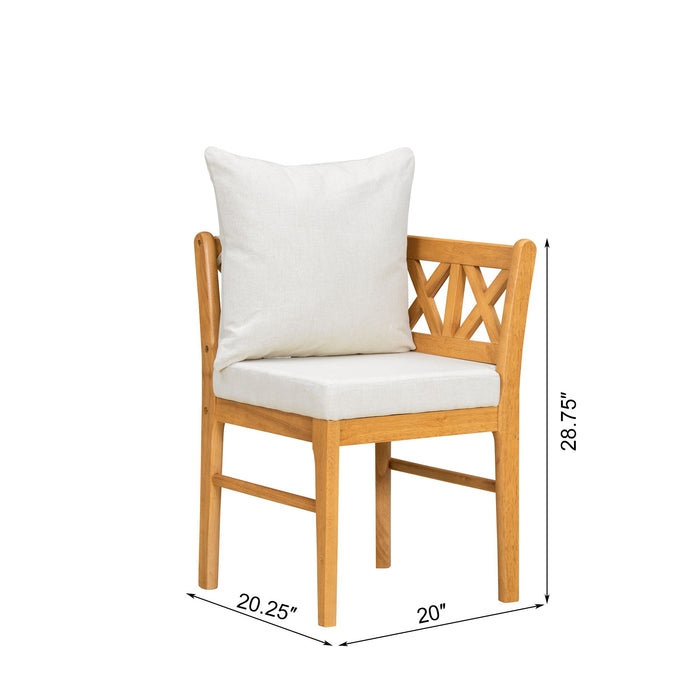 Farmhouse Solid Wood Dining Nook Set For 6, Space Saving High Top Corner Table With Bench & Chairs - Natural / White