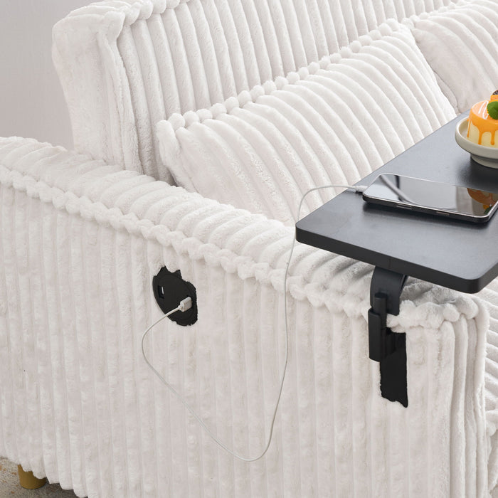 Pull Out Sofa With Movable Tabletop And USB Ports